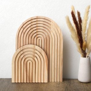 Inovra ® Bohemian Houten Regenboog Bord Set voor Sfeervolle Decoratie in Huis en Keuken