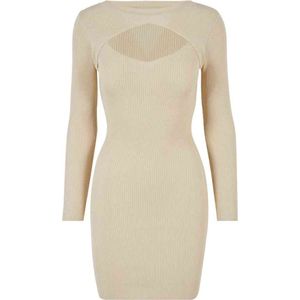 Urban Classics - Cut Out Kokerjurk - XS - Beige