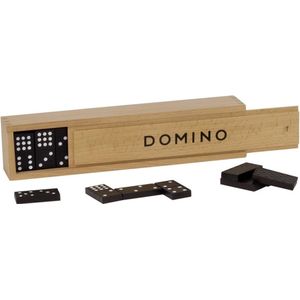 Goki Domino - Klassiek Dominospel met 55 Stenen in Houten Doosje