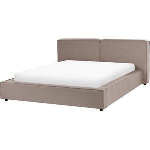 LINARDS - Tweepersoonsbed - Lichtbruin - 160 x 200 cm - Stof