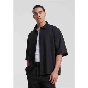 Urban Classics - Boxy Cotton Linen Overhemd - 4XL - Zwart