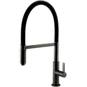 Ausmann Lavea gun metal keukenkraan PVD grafiet met draaibare en flexibele uitloop 1208957437