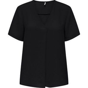 Jacqueline de Yong T-shirt Jdydivya Life S/s V-neck Top Wvn Di 15291432 Black Dames Maat - S