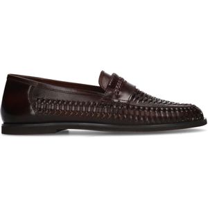 Manfield - Heren - Bruine leren loafers - Maat 45