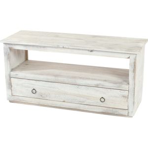 Salontafel Woonkamertafel Bijzettafel, shabby look, vintage ~ wit