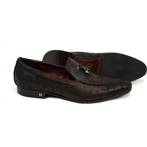Zerba - Heren Instappers - Loafers - Maat 43 - Zwart Leer - Attinata