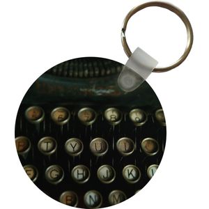 Sleutelhanger - Typemachine - Vintage - Toetsenbord - Plastic - Rond - Uitdeelcadeautjes