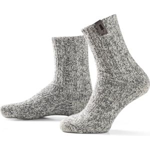 SOXS® Wollen sokken | SOX3637 | Grijs | Kuithoogte | Maat 37-41 | Crazy cat label