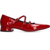 Manfield - Dames - Rode lakleren loafers met hak - Maat 41