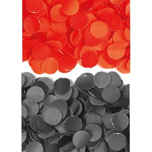 400 gram zwart en rode papier snippers confetti mix set feest versiering - 200 gram per kleur