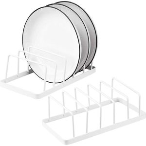 Opslag Drainboard Pot Deksel Houder Schotel Rack - 2 Pack - Plaat Drogen Afdruiprek Stand Kast Organizer voor Keuken