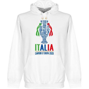 Italië Champions Of Europe 2021 Hoodie - Wit - M
