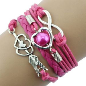 Fako Bijoux® - Multi Armband - Infinity Hart Cupido - Fuchsia