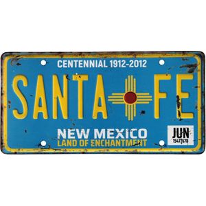 Signs-USA - Souvenir kentekenplaat nummerbord Amerika - verweerd - 30,5 x 15,3 cm - Santa Fe - New Mexico
