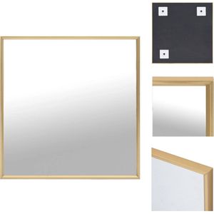 vidaXL Spiegel Minimalistisch Goud 50x50 cm - Glas en PVC - Spiegel