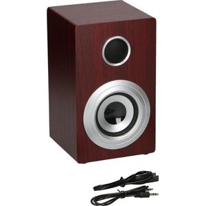 Soundlogic Retro Draadlloze Speaker - Oplaadbare Accu - Donker Hout Design - Bluetooth / Aux (donkerbruin)