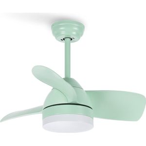 CREATE - WINDLIGHT ROUND DC - Plafondventilator 40W Silent 76 cm - Groen - Met licht