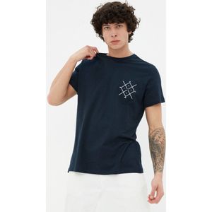 Trendyol TMNSS20TS0984 Volwassenen Mannen T-shirt Single pack - marineblauw - 2XL