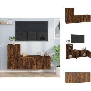 vidaXL Klassieke Televisiekastenset - TV-meubel - Gerookt Eiken - 100 x 34.5 x 40 cm - 40 x 34.5 x 80 cm - Kast