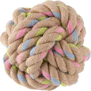 Beco Hemp Chunky - Bal voor honden van duurzaam henneptouw - Twee maten verkrijgbaar - Voor Zachte tot Gematigde Kauwers - Small - 7,5 cm