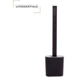 LIFESSENTIALS Flexibele Toiletborstel – Siliconen WC Borstel – Geschikt Voor Staand of Hangend – Druppelvrij en Bacteriebestendig, Ideaal voor Smalle Ruimtes – Inclusief Montagesysteem