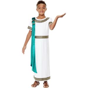 Smiffy's - Griekse & Romeinse Oudheid Kostuum - Deluxe Romein Keizer Augustus - Jongen - Groen, Wit / Beige - Small - Carnavalskleding - Verkleedkleding