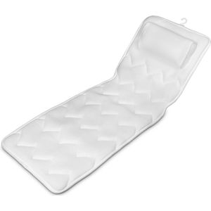 Navaris badkussen met anti-slip zuignappen - Orthopedische steun voor in bad - Home spa kussen voor rug, schouders en nek - Wit - XL