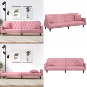 vidaXL Slaapbank met armleuningen fluweel roze - Slaapbank - Slaapbanken - Bedbank - Slaapbed