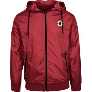 FitProWear Windrunner Heren - Maat XXL / 2XL - Bordeaux / Zwart - Seizoensjas - Regenjas - Windjas - Sportjas - Hardloopjas - Jacket - Jas Nylon - Herfstjas - Voorjaarsjas