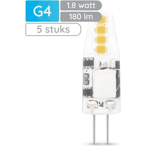 Modee LED Lamp G4 - 1.8W 4000K 180 LM 12V - LED Lamp insteek - Wit Licht - 5 stuks