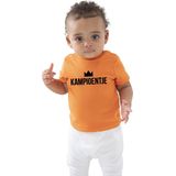 Oranje fan shirt voor babys - kampioentje - Holland / Nederland supporter - EK/ WK / koningsdag baby shirts / outfit 0-3 mnd