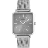 OOZOO Vintage series - zilverkleurige horloge met zilverkleurige metalen mesh armband - C9842 - Ø28
