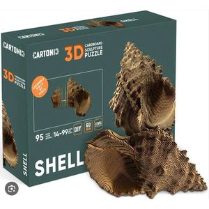 CARTONIC- Shell- 3D Puzzel-Speelgoed- Puzzel-DIY- Creatief- Karton- Kinderen en volwassen- 3D- puzzel-Schelp
