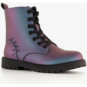 Blue Box metallic meisjes veterboots petrol - Blauw - Maat 30