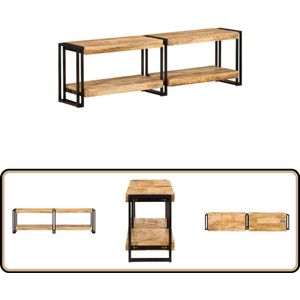 vidaXL Tv-meubel - 140x30x40 cm - Massief Mangohout TV-meubel - Mangohout - Salontafel - Woonkamerdecoratie - Houten Kast