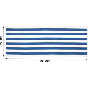 set van 2 badhanddoeken, 70x180 cm, blauwe witte strepen