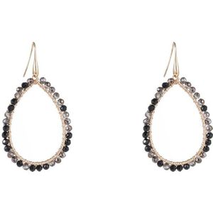 Day&Eve by Go Dutch Label Oorhangers Open Druppel Smal Black Mix