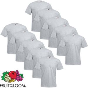 Fruit of the Loom 10x Grote maat Value Weight T-shirt Grijs 3XL (XXXL)