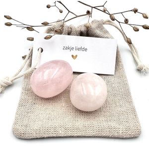 Zakje Liefde - Rozenkwarts trommel - edelstenen - kristallen - kleinigheidje - knuffelsteen - cadeautje - mooi geschenk - love - familie - huwelijks cadeau - vriendschap
