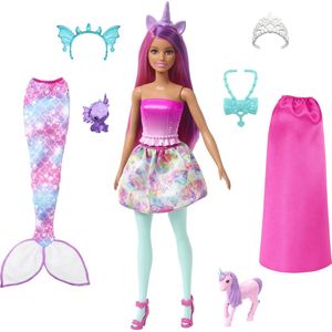Barbie Dreamtopia Ballerina Zeemeermin en Eenhoorn - Barbiepop