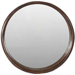 Spiegel - wandspiegel - ronde spiegel - walnoot hout - dikke rand - by Mooss - rond 55cm