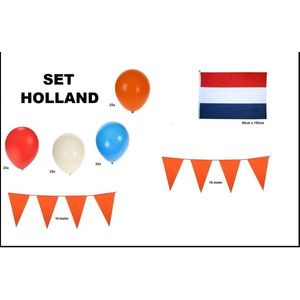 Holland versierset - Holland Koningsdag oranje Voetbal sport EK Nederland Koningsdag ballonnen vlaggenlijn Oranje