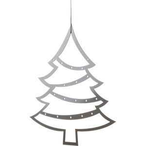 Kerstkaarten houder - Kerstboom - Grijs - Metaal - Kerstversiering - Kaartenhouder - Kerstkaart hanger