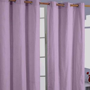 Homescapes gordijnen effen mauve set van 2 137 x 117 cm