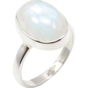 Natuursieraad -  925 sterling zilver maansteen ring maat 17.25 - luxe edelsteen sieraad - handgemaakt