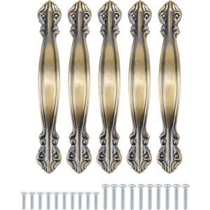 10 stuks antieke boogvorm vintage kastgrepen - 109 cm lang - brons groen - meubeldeurgrepen met 64 mm afstand
