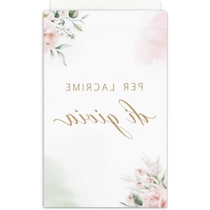 Elegante bruiloft zakdoeken van rozenbloemen - set van 50 stuks
