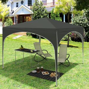 LiMa® - Party tent tuinhuisje - Met Halve Cirkel Dak Voor Outdoor - Waterdichte inklapbare Luifel - Grijs - Afmeting 3x3 m- Verstelbare hoogte