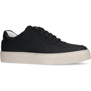 Manfield - Heren - Zwarte nubuck sneakers - Maat 40