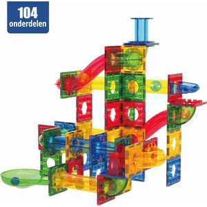MaroGear © Magnetisch speelgoed - Magnetische Knikkerbaan - Magnetische tegels - 104 onderdelen